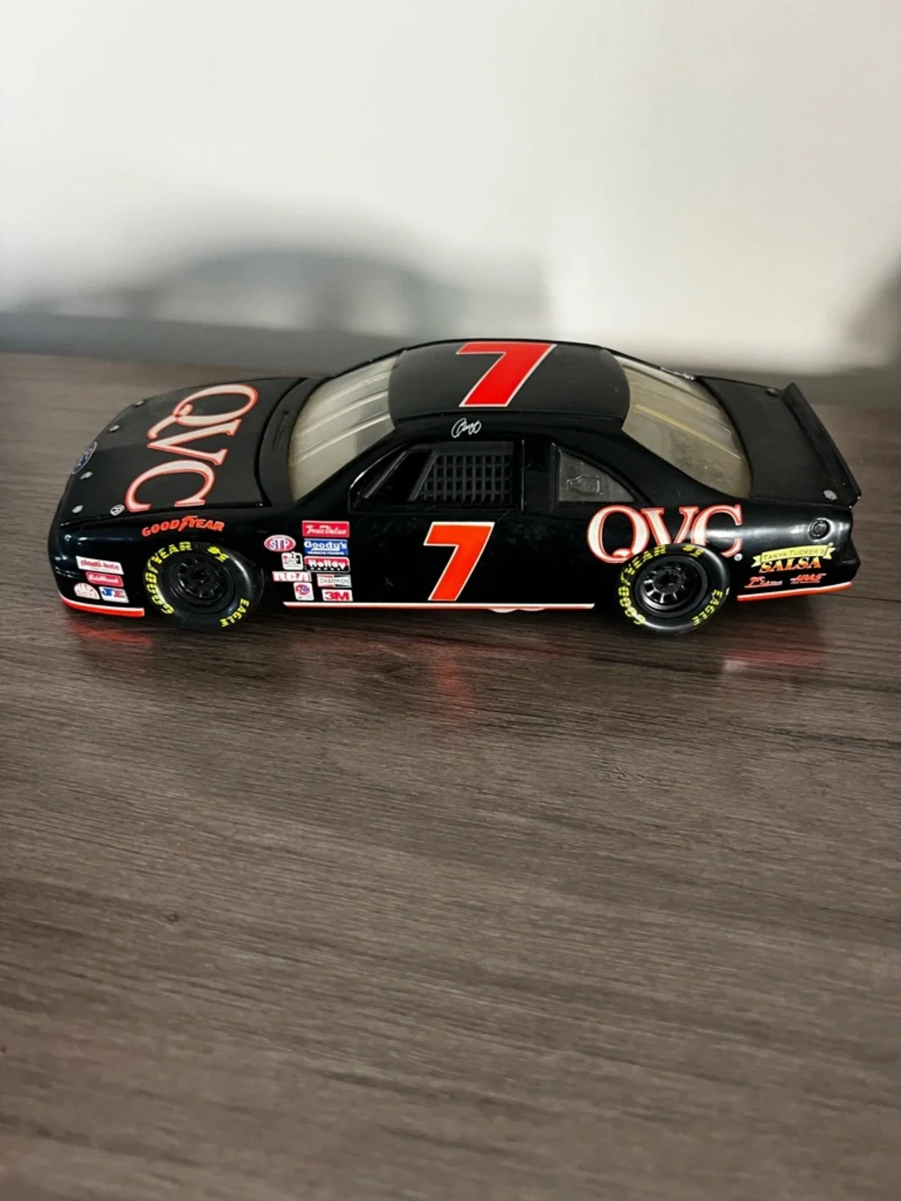 NASCAR #7 QVC Geoff Bodine Die Cast 1:24 Race Car Toy - Black and Red